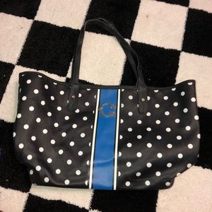 C Wonder Black and White Polkadot Bag